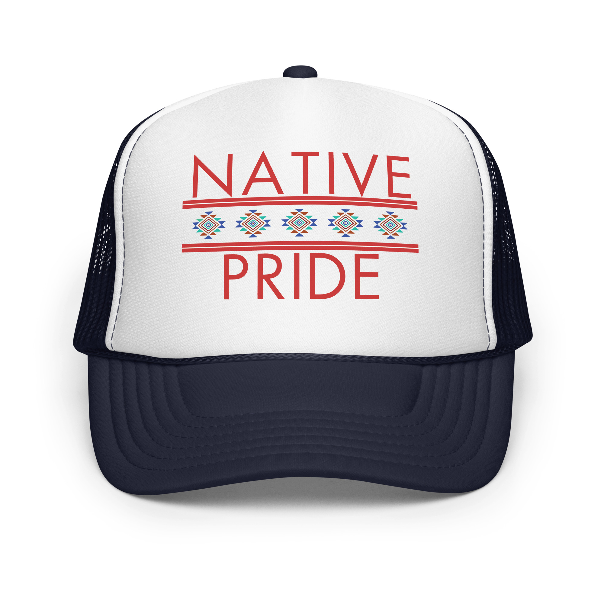 Native Pride 1 Navy Trucker Hat by Wayuką́