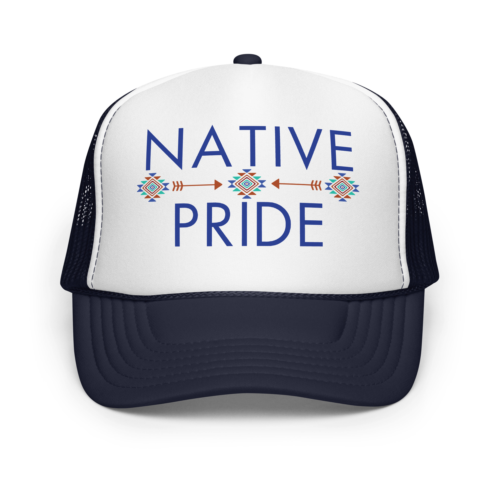 Native Pride 2 Navy Trucker Hat by Wayuką́