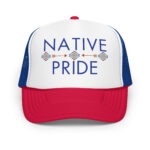 Native Pride 2 Red White Royal Trucker Hat by Wayuką́