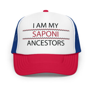 Saponi Ancestors Red White Royal Trucker Hat by Wayuką́