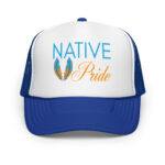 Native Pride Feathers Royal Trucker Hat by Wayuką́