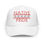 Native Pride 1 White Trucker Hat by Wayuką́