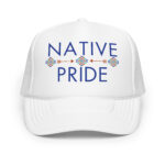 Native Pride 2 White Trucker Hat by Wayuką́