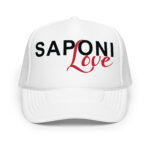 Saponi Love White Trucker Hat by Wayuką́