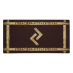 Jera Brown Grunge Desk Mat by Wayuką́