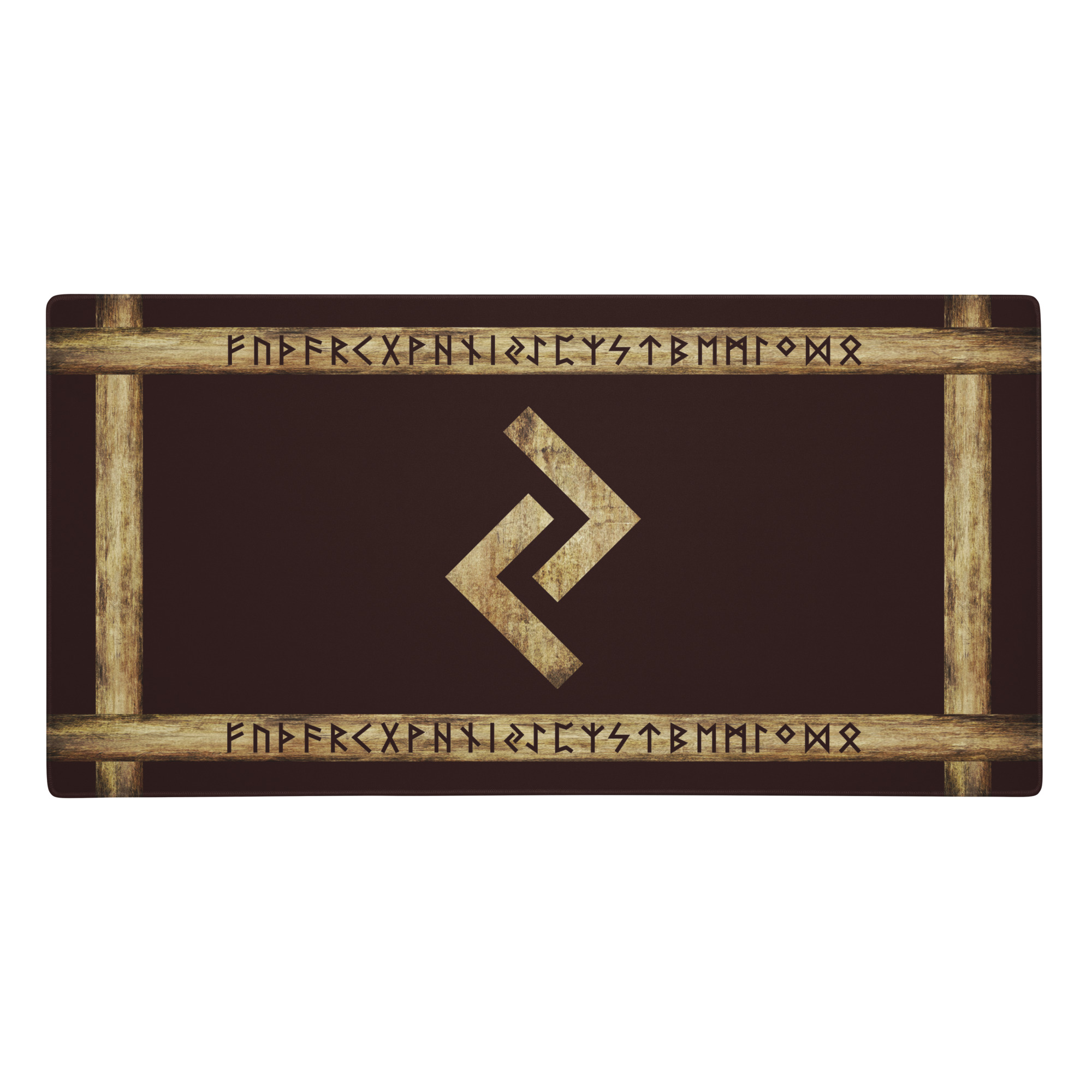 Jera Brown Grunge Desk Mat by Wayuką́