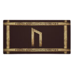 Uruz Brown Grunge Desk Mat by Wayuką́