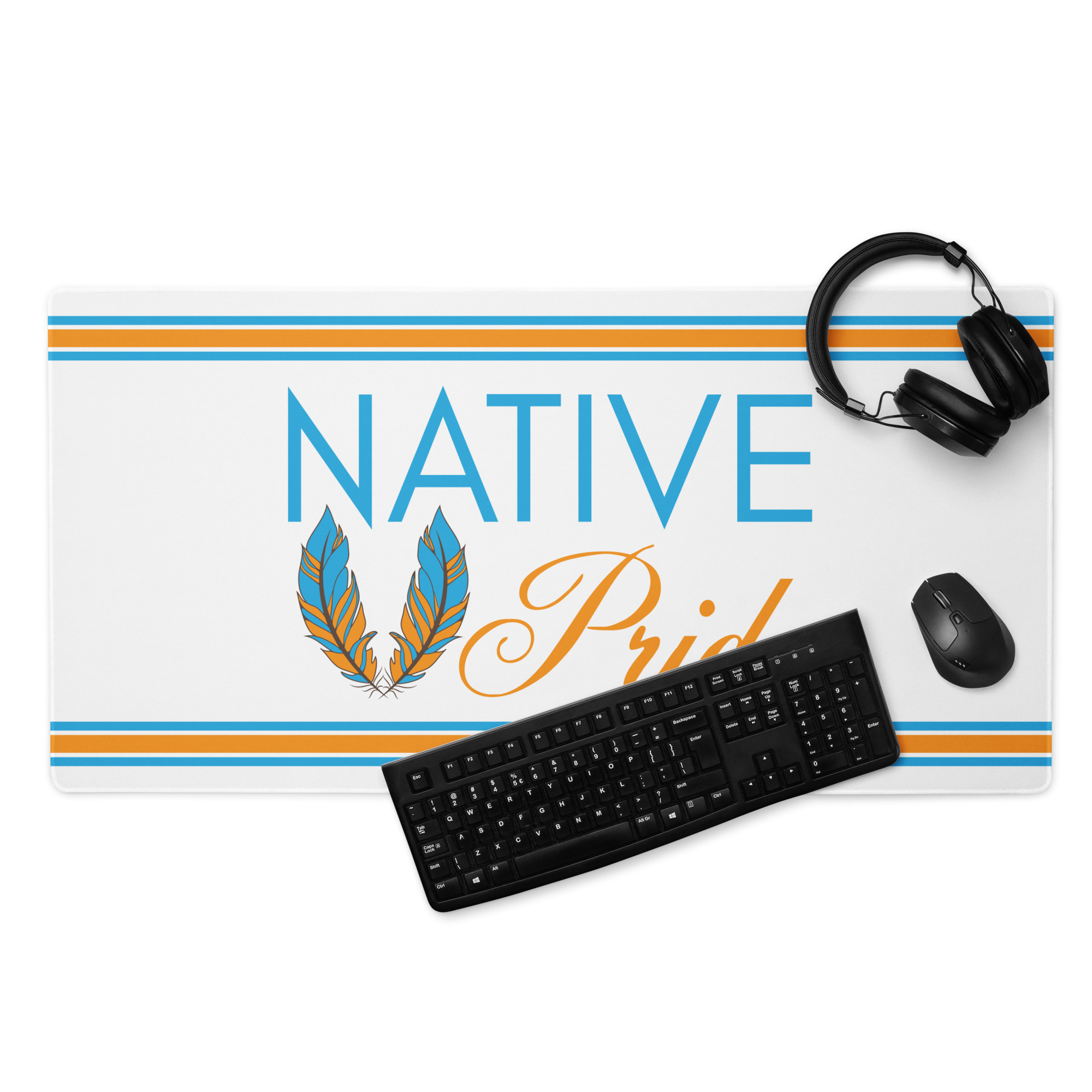 Native Pride Feather 2 Desk Mat by Wayuką́