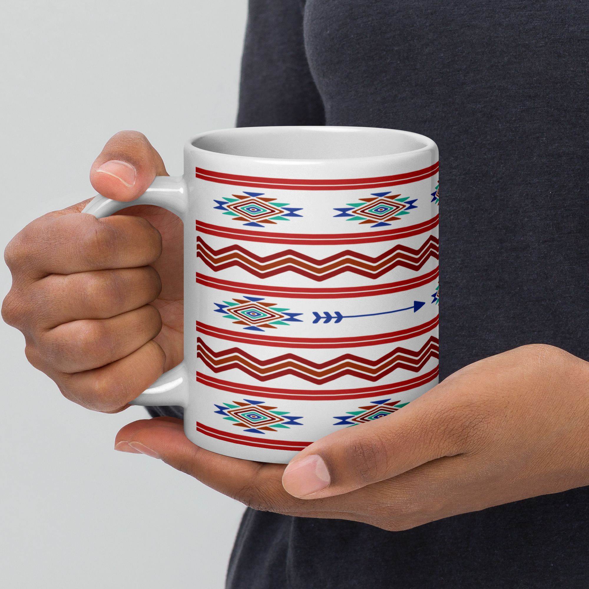 Indigenous Print 1 Mug by Wayuką́