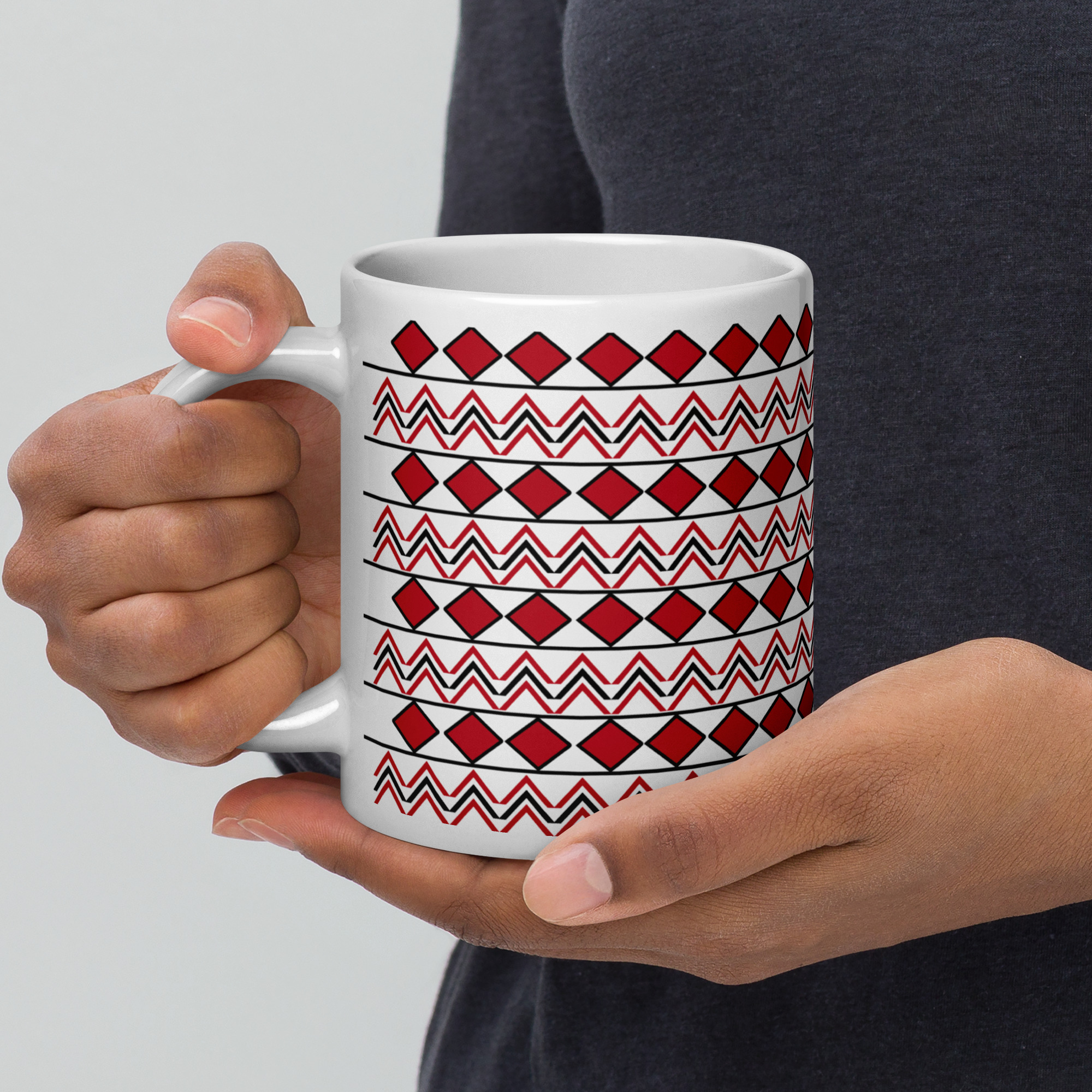 Indigenous Print 2 Mugs by Wayuką́