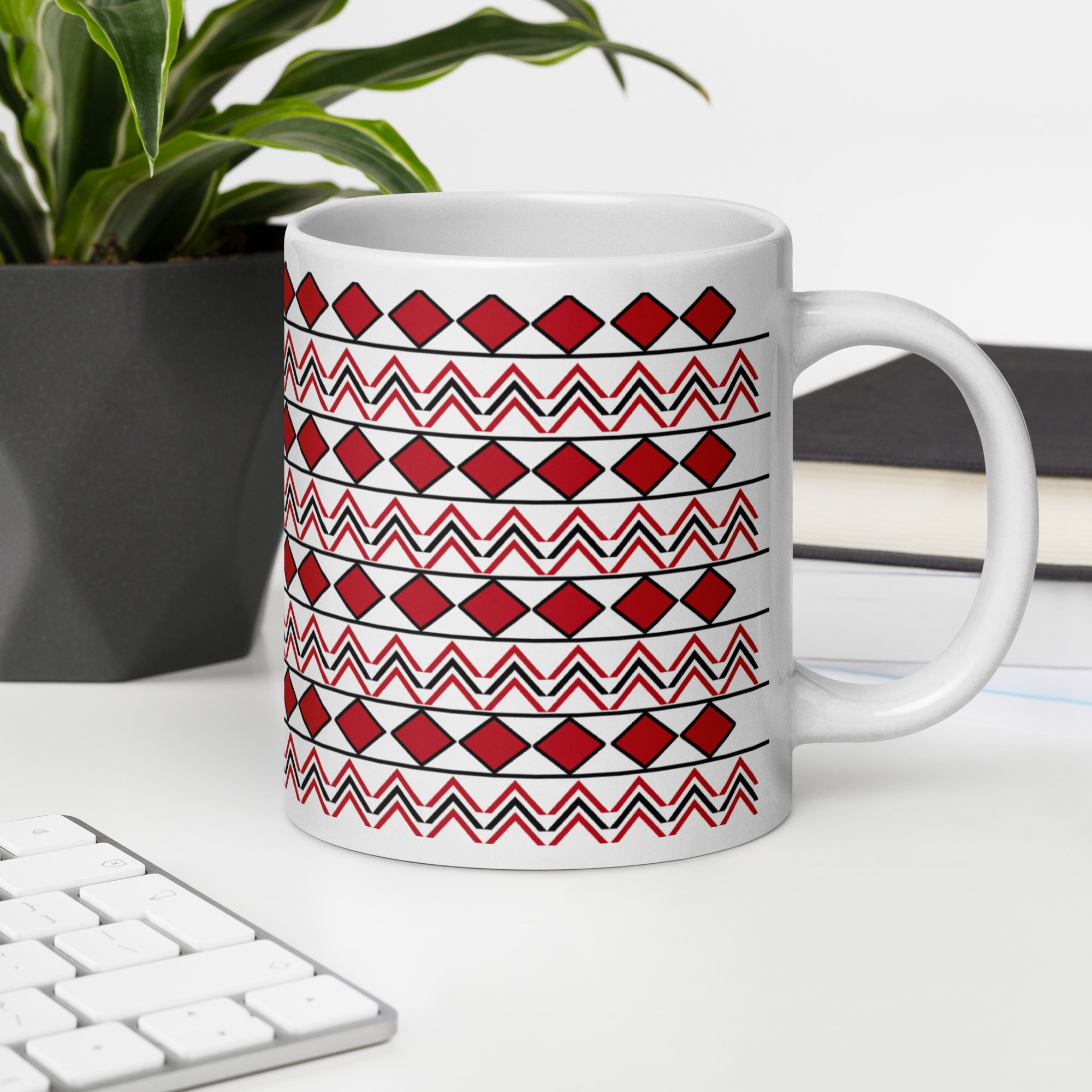 Indigenous Print 2 Mugs by Wayuką́