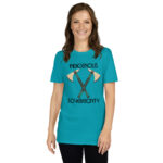 Indigenous Sovereignty Tomahawk Tropical Blue T-shirt by Wayuką́.