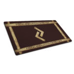 Jera Brown Grunge Desk Mat by Wayuką́