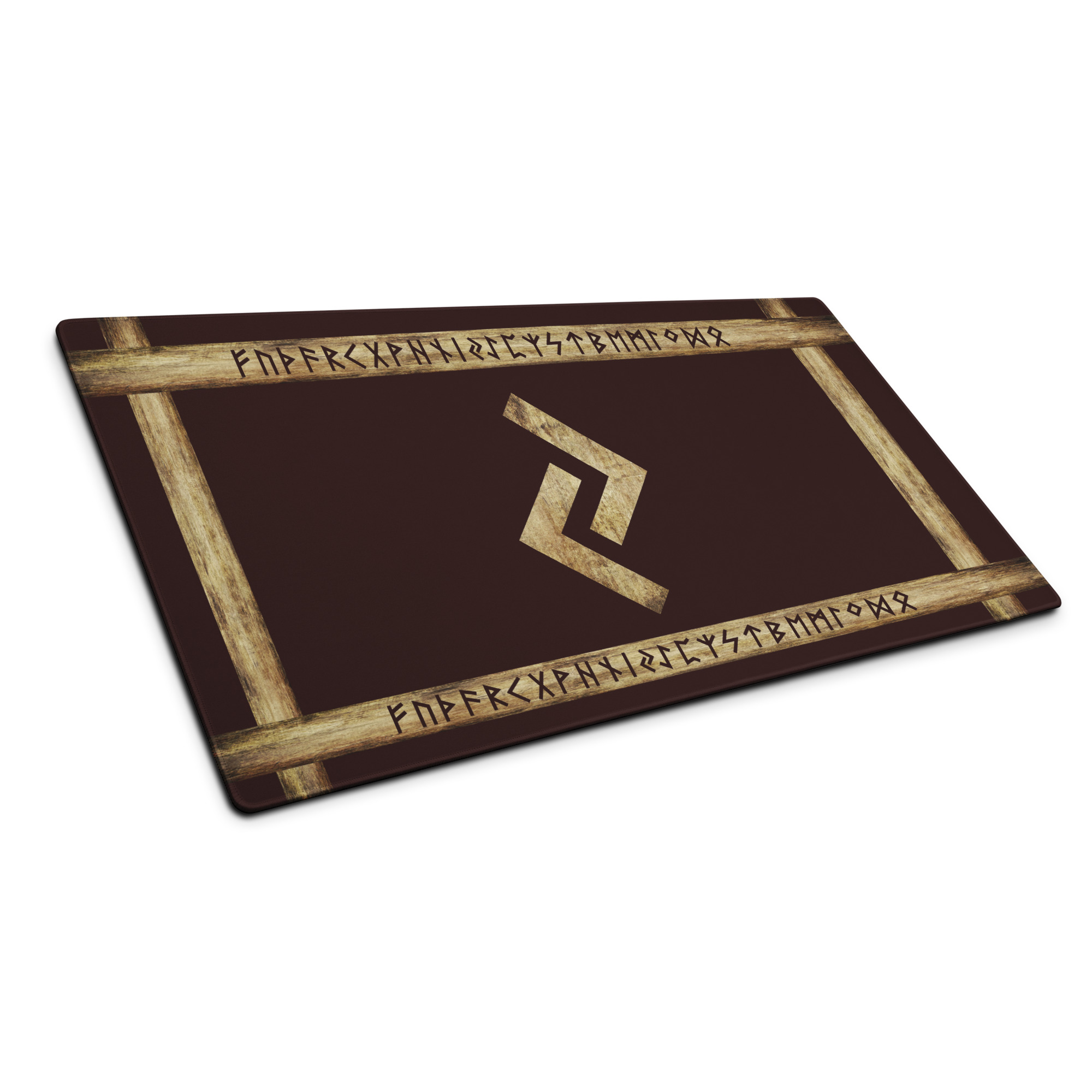 Jera Brown Grunge Desk Mat by Wayuką́