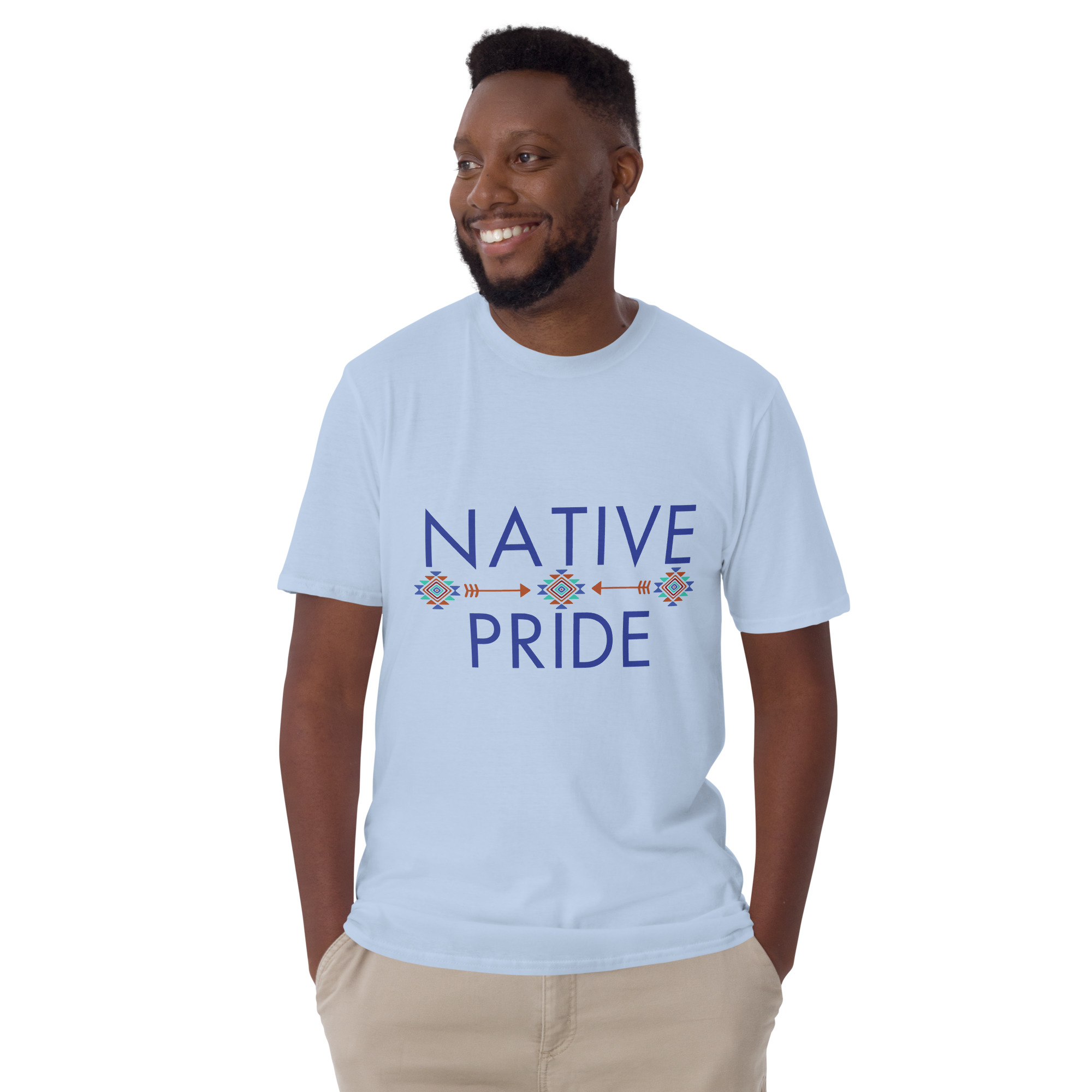 Native Pride 2 Light Blue T-shirt by Wayuką́