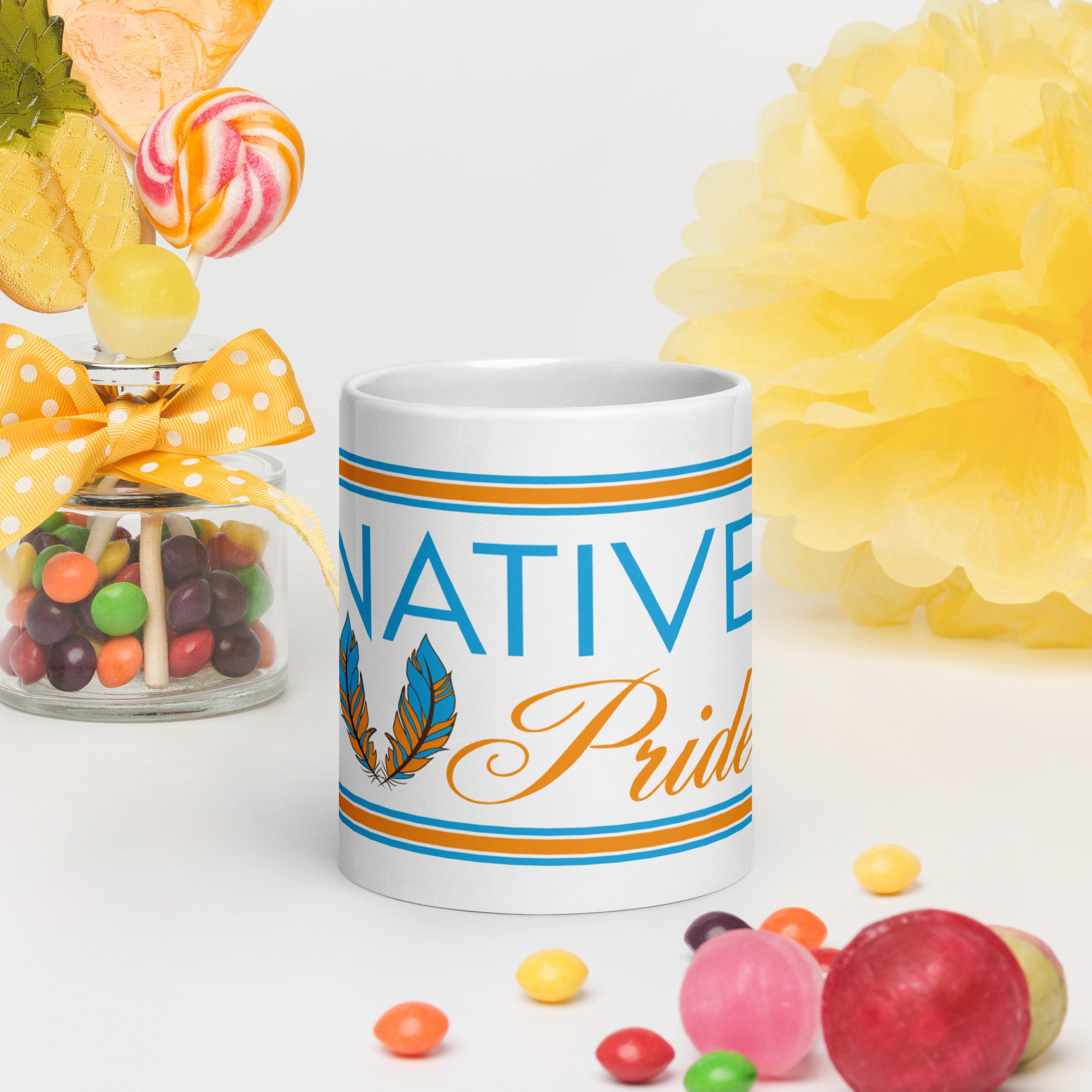 Native Pride Feathers 2 Mug by Wayuką́