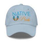 Native Pride Feathers Light Blue Dad Hat by Wayuką́