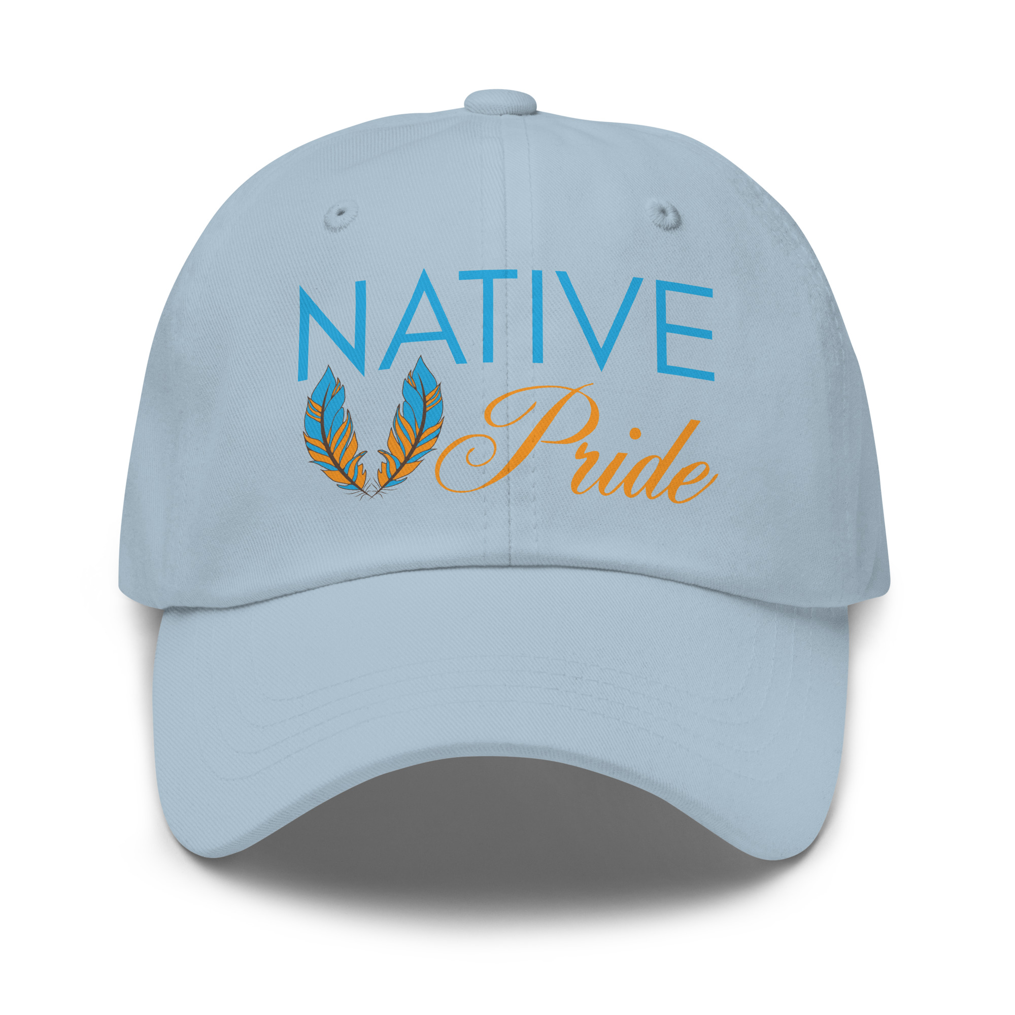 Native Pride Feathers Light Blue Dad Hat by Wayuką́