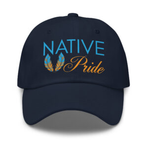 Native Pride Feathers Navy Dad Hat by Wayuką́