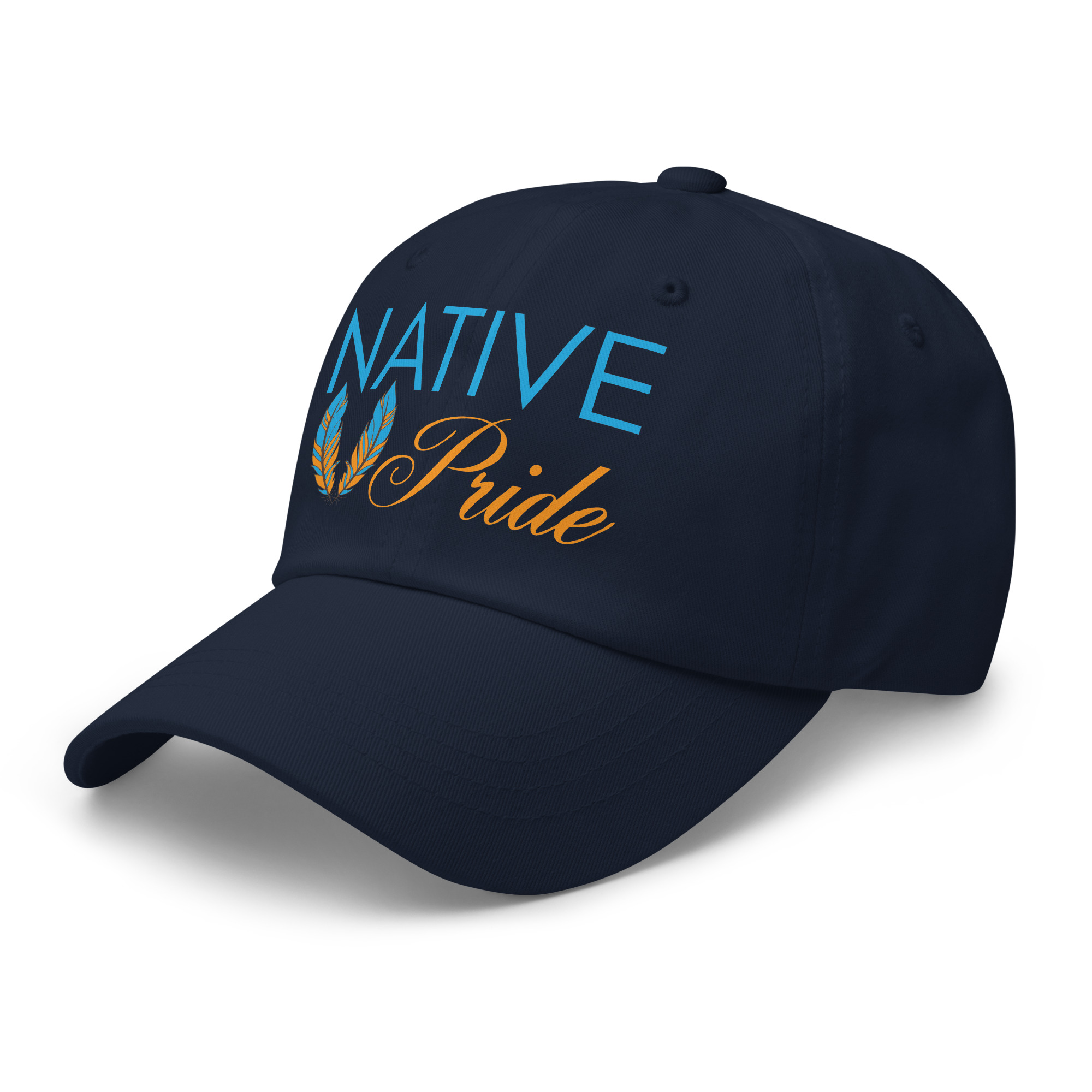 Native Pride Feathers Navy Dad Hat by Wayuką́