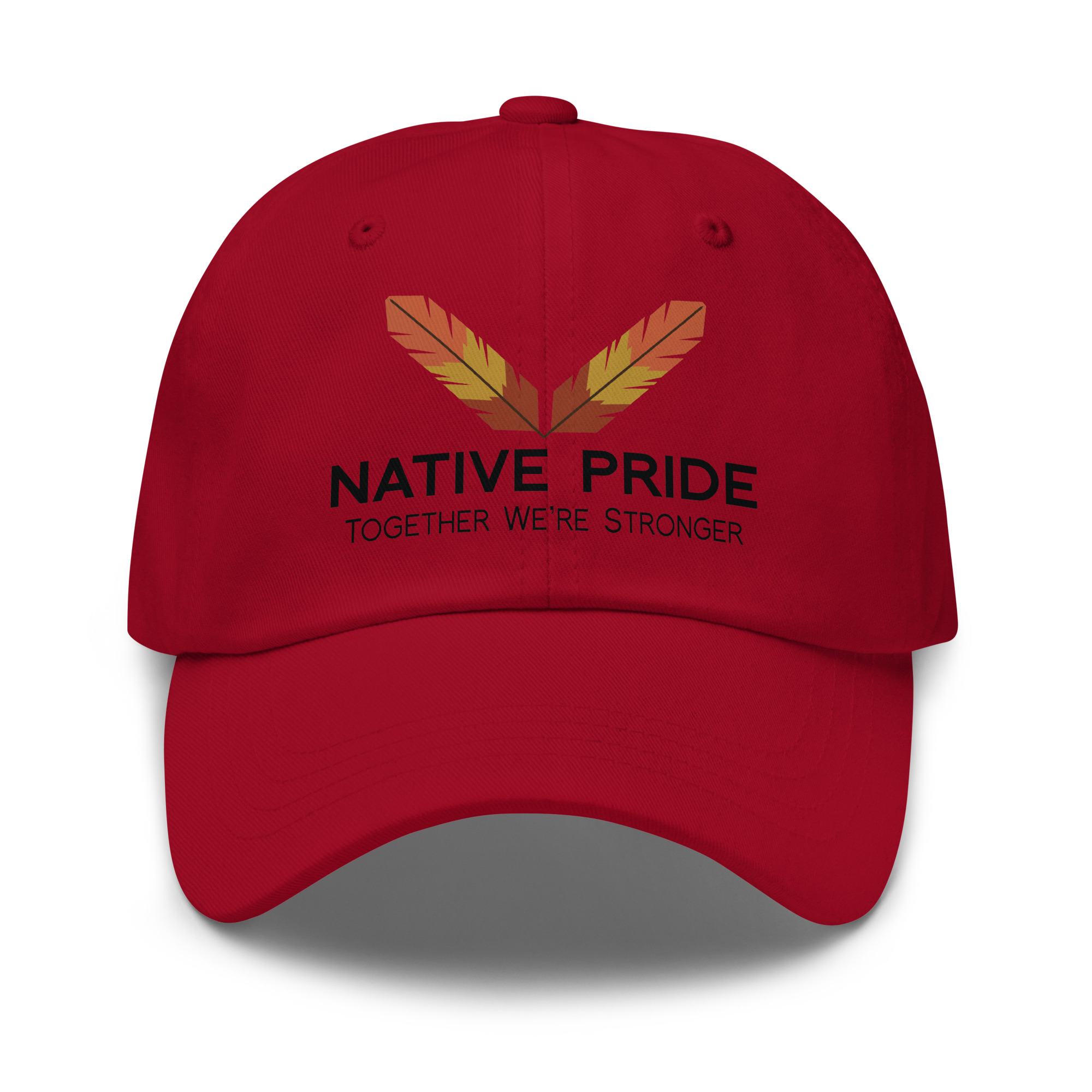 Native Pride Together Stronger Cranberry Dad Hat by Wayuką́