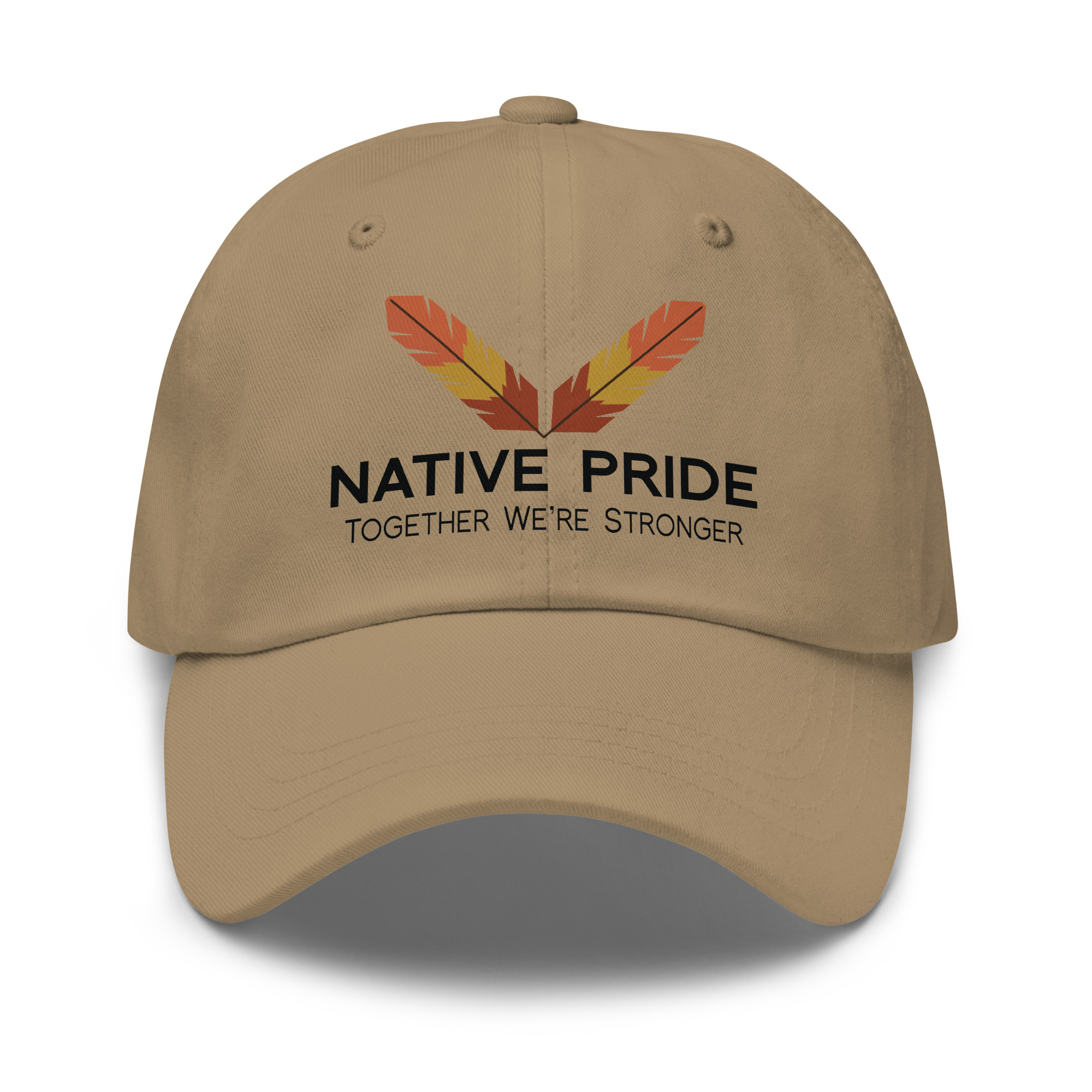 Native Pride Together Stronger Khaki Dad Hat by Wayuką́