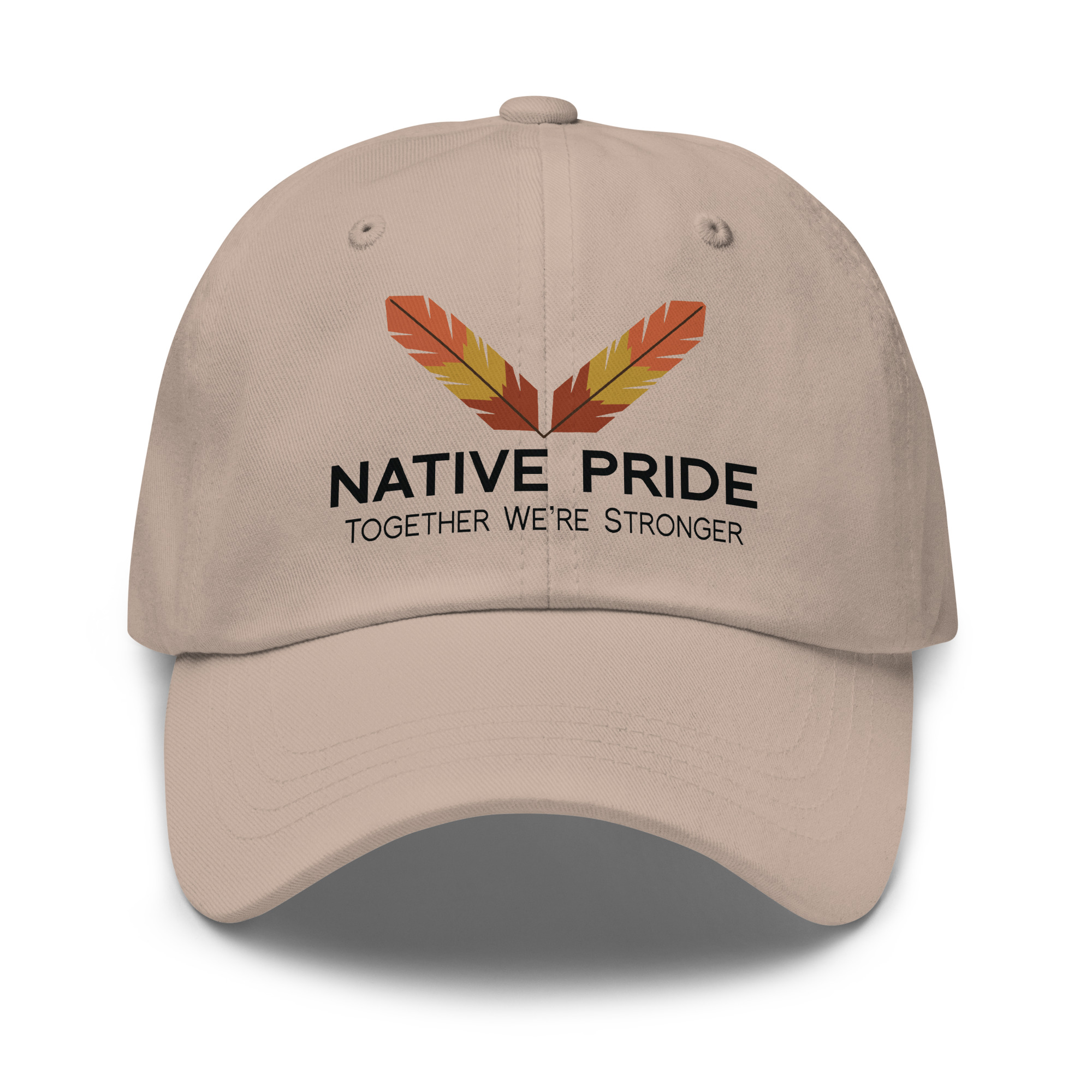 Native Pride Together Stronger Stone Dad Hat by Wayuką́