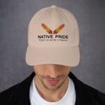 Native Pride Together Stronger Stone Dad Hat by Wayuką́
