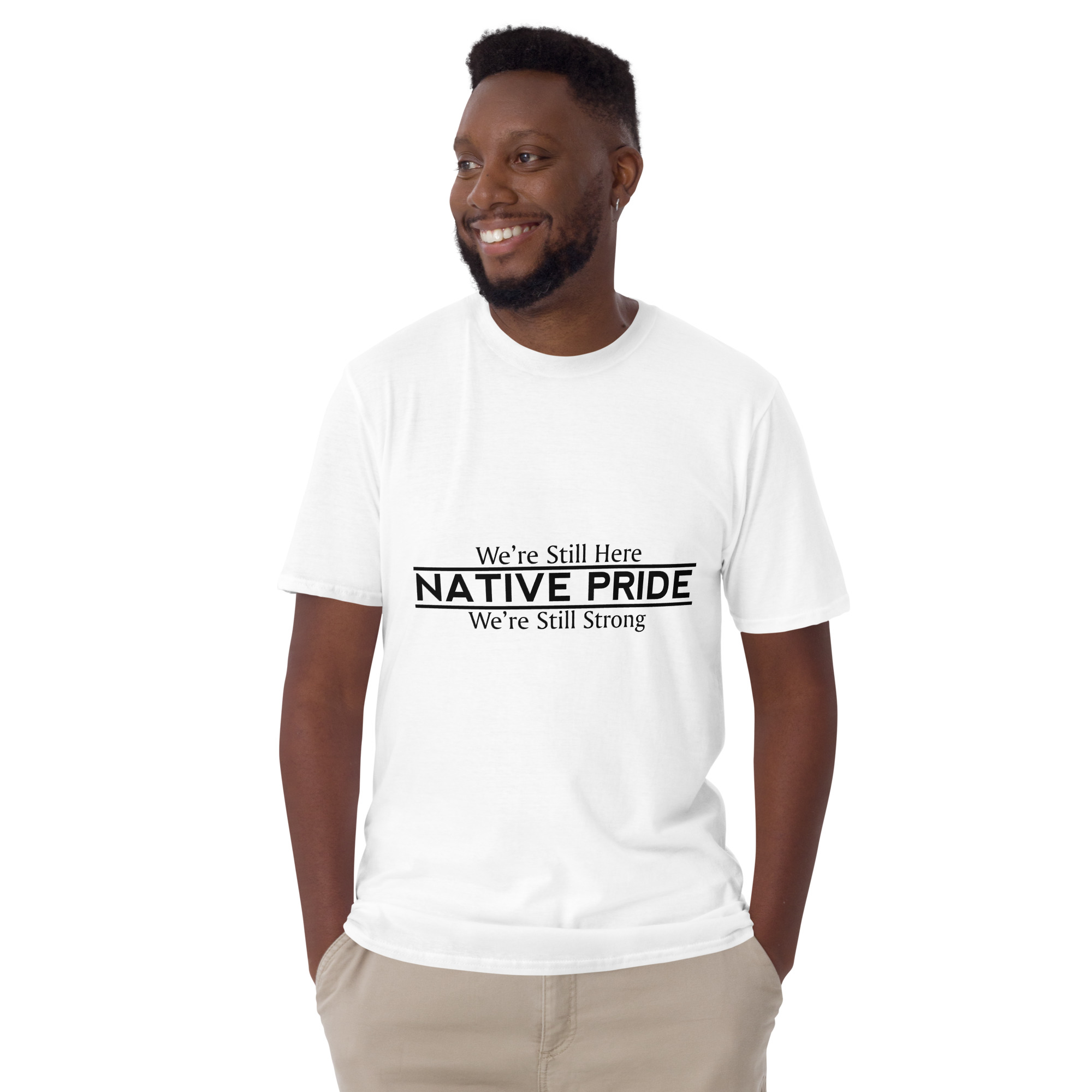 Native Pride We're Still Here White T-shirt by Wayuką́