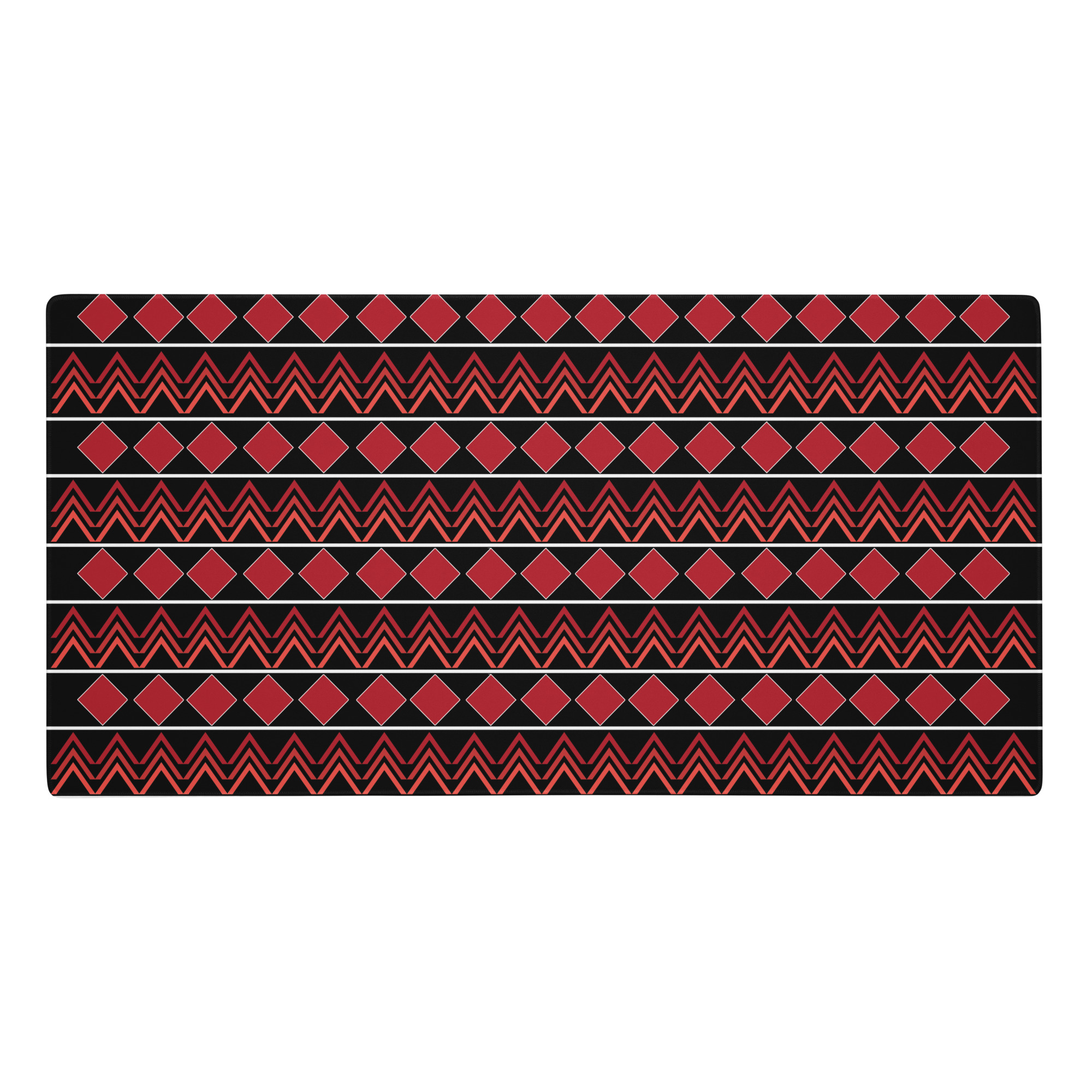 Red and Black Indigenous Print Desk Mat by Wayuką́