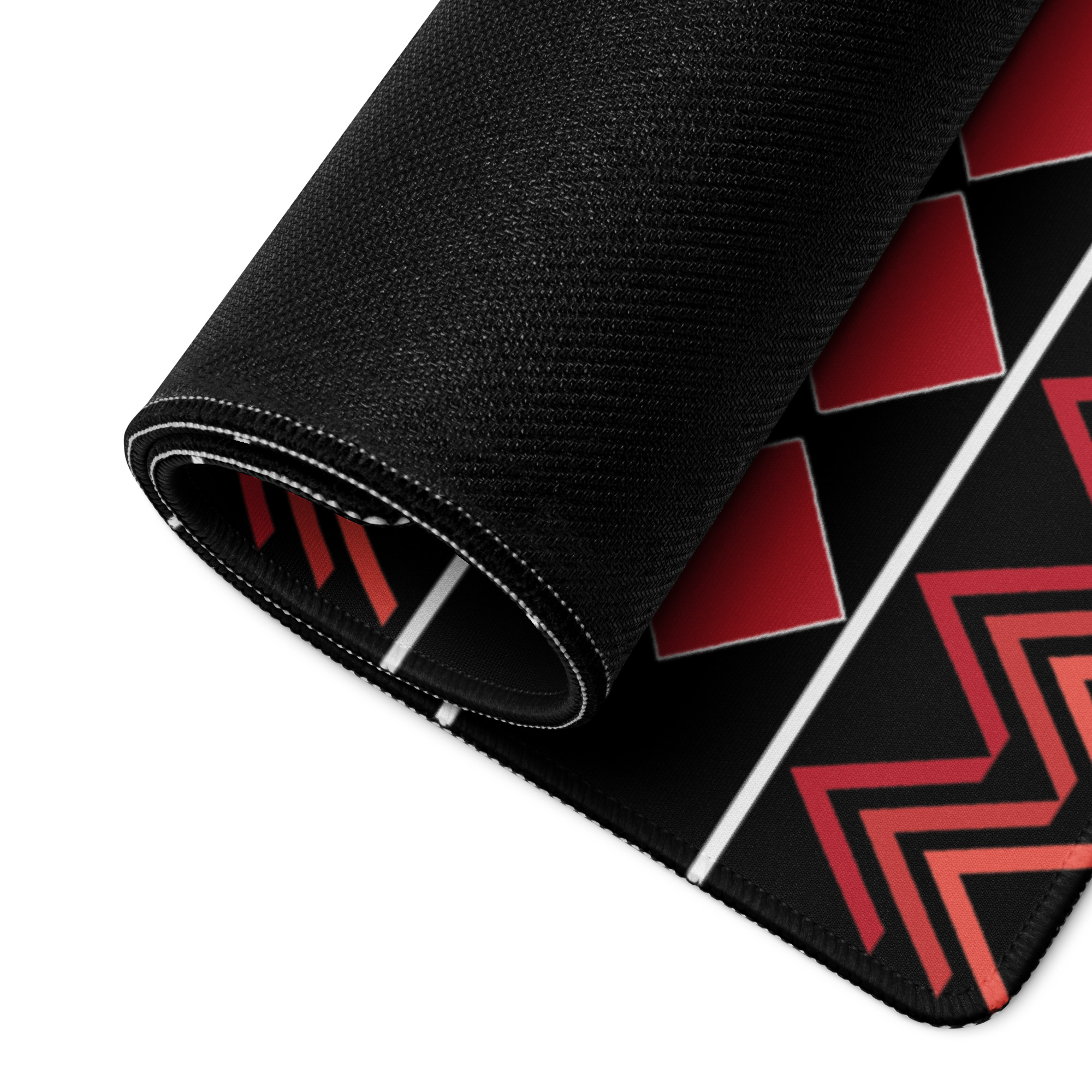 Red and Black Indigenous Print Desk Mat by Wayuką́
