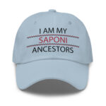Saponi Ancestors Light Blue Dad Hat by Wayuką́