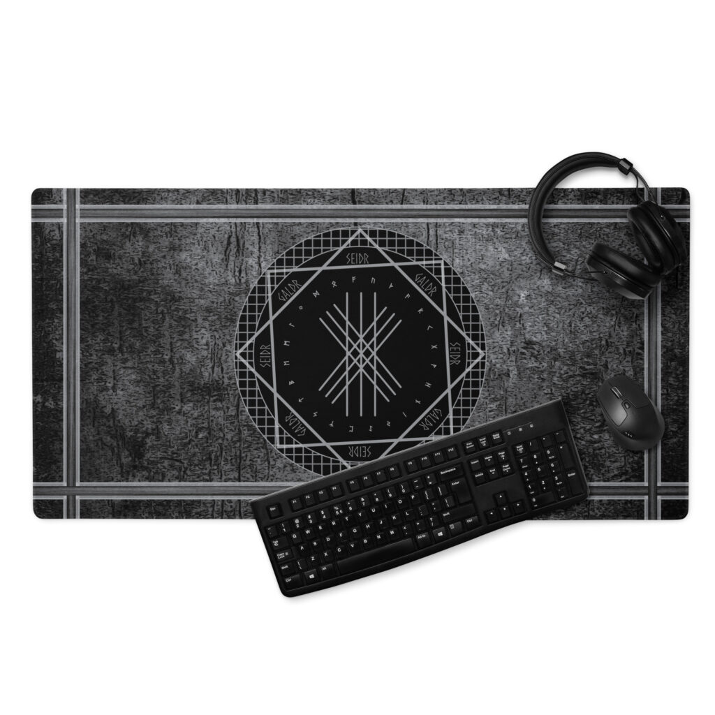 Seidr Galdr Web of Wyrd Desk Mat by Wayuką́