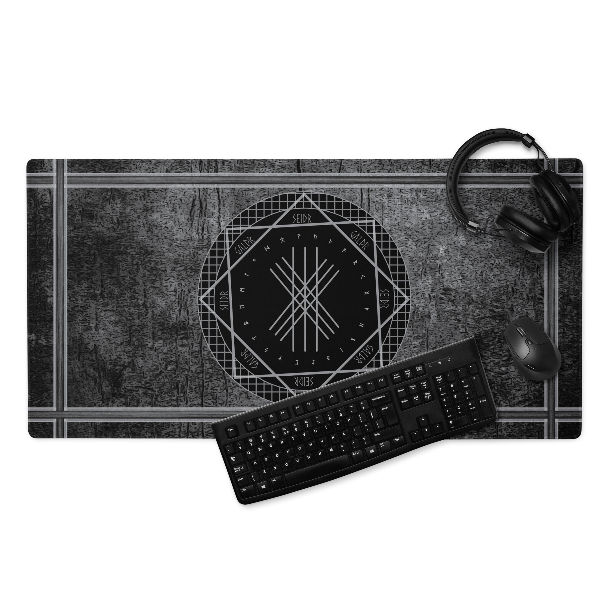 Seidr Galdr Web of Wyrd Desk Mat by Wayuką́
