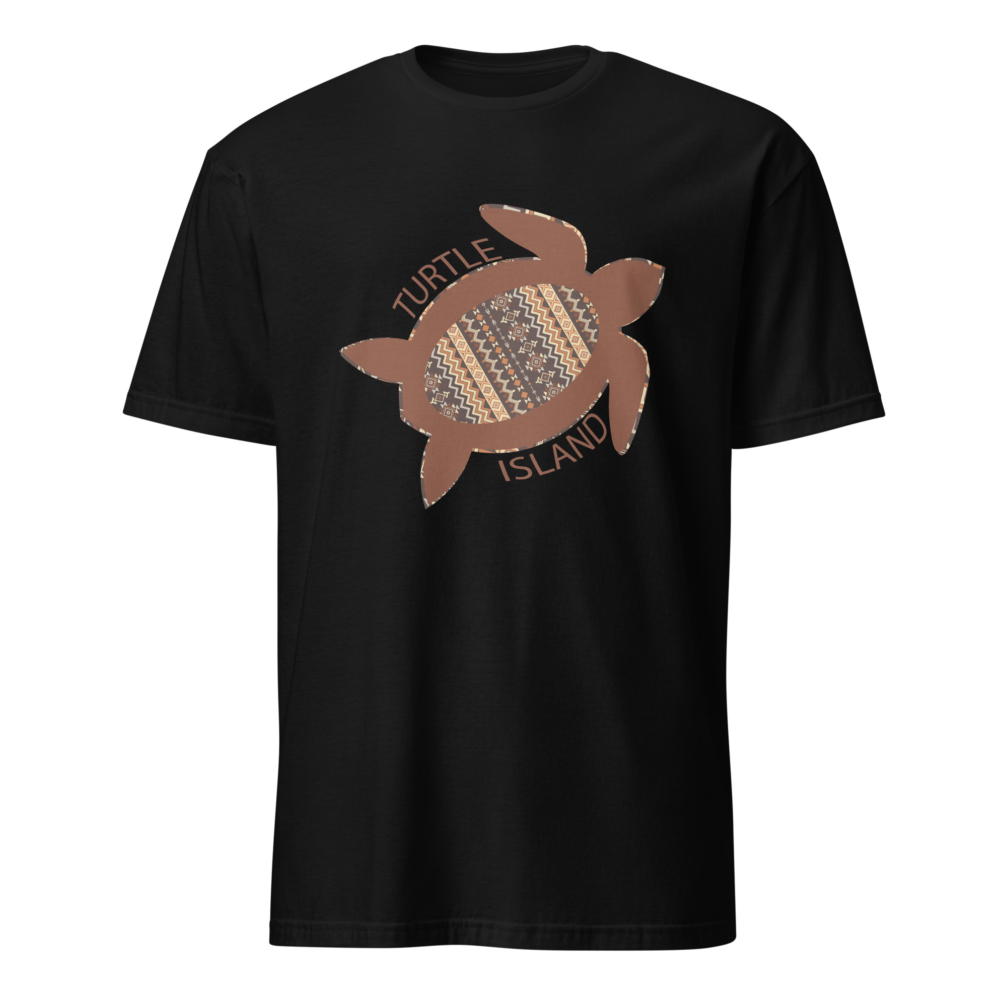 Turtle Island 2 Black T-shirt by Wayuką́