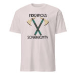 Indigenous Sovereignty Tomahawk Ice Grey T-shirt by Wayuką́.