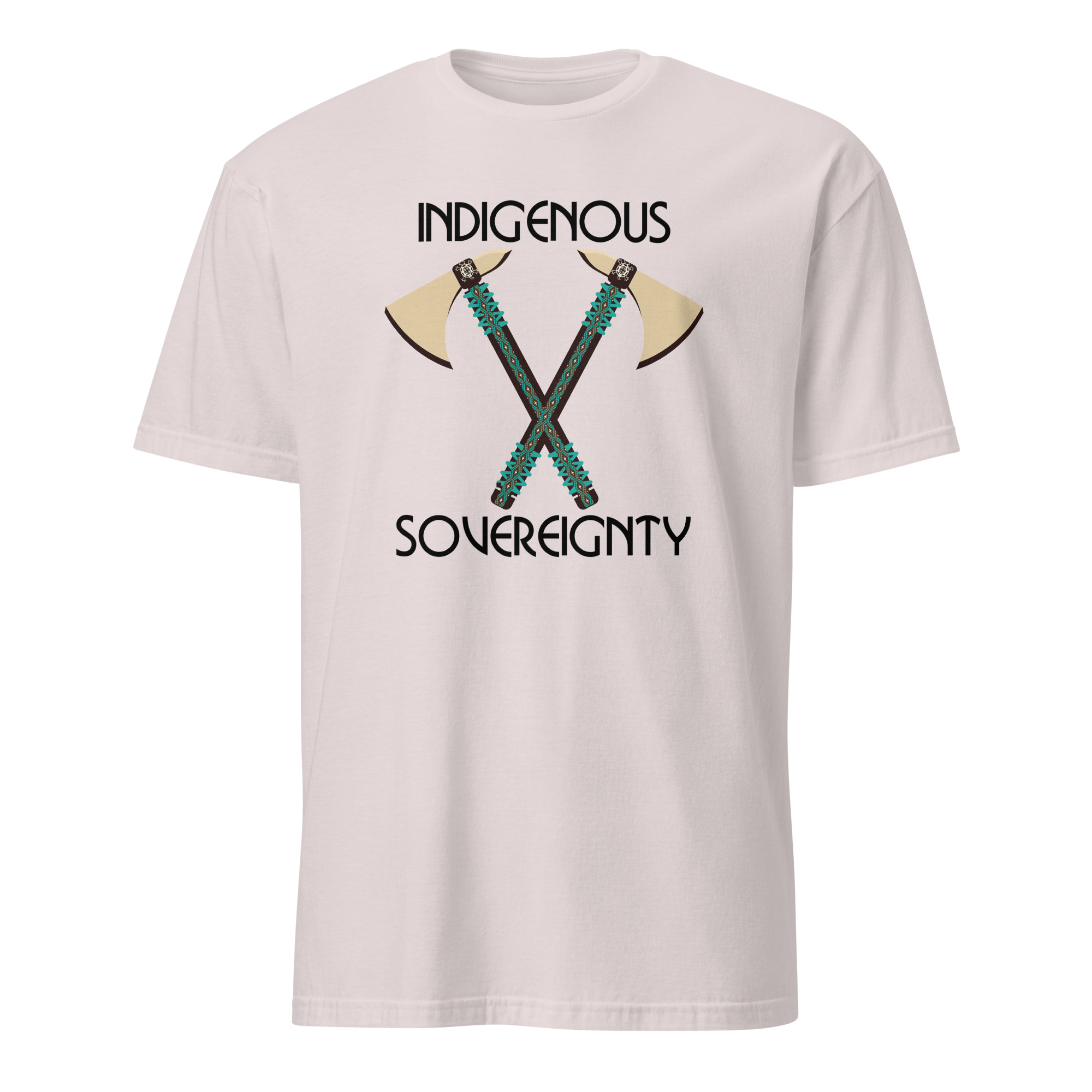 Indigenous Sovereignty Tomahawk Ice Grey T-shirt by Wayuką́.