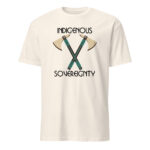 Indigenous Sovereignty Tomahawk Natural T-shirt by Wayuką́.