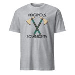 Indigenous Sovereignty Tomahawk Sport Grey T-shirt by Wayuką́.