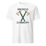 Indigenous Sovereignty Tomahawk White T-shirt by Wayuką́.