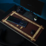 Uruz Brown Grunge Desk Mat by Wayuką́