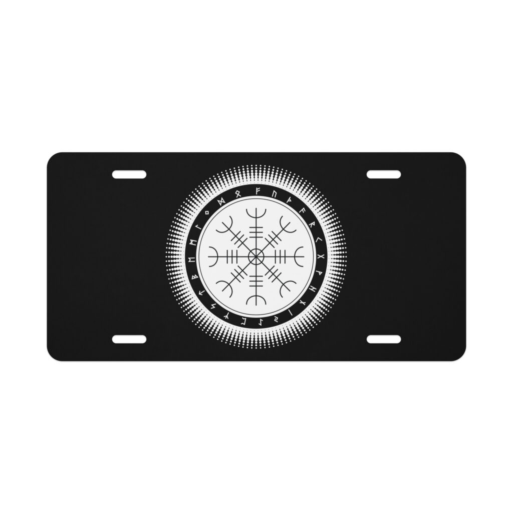 Aegishjalmr Halftone Vanity License Plate by Wayuką́