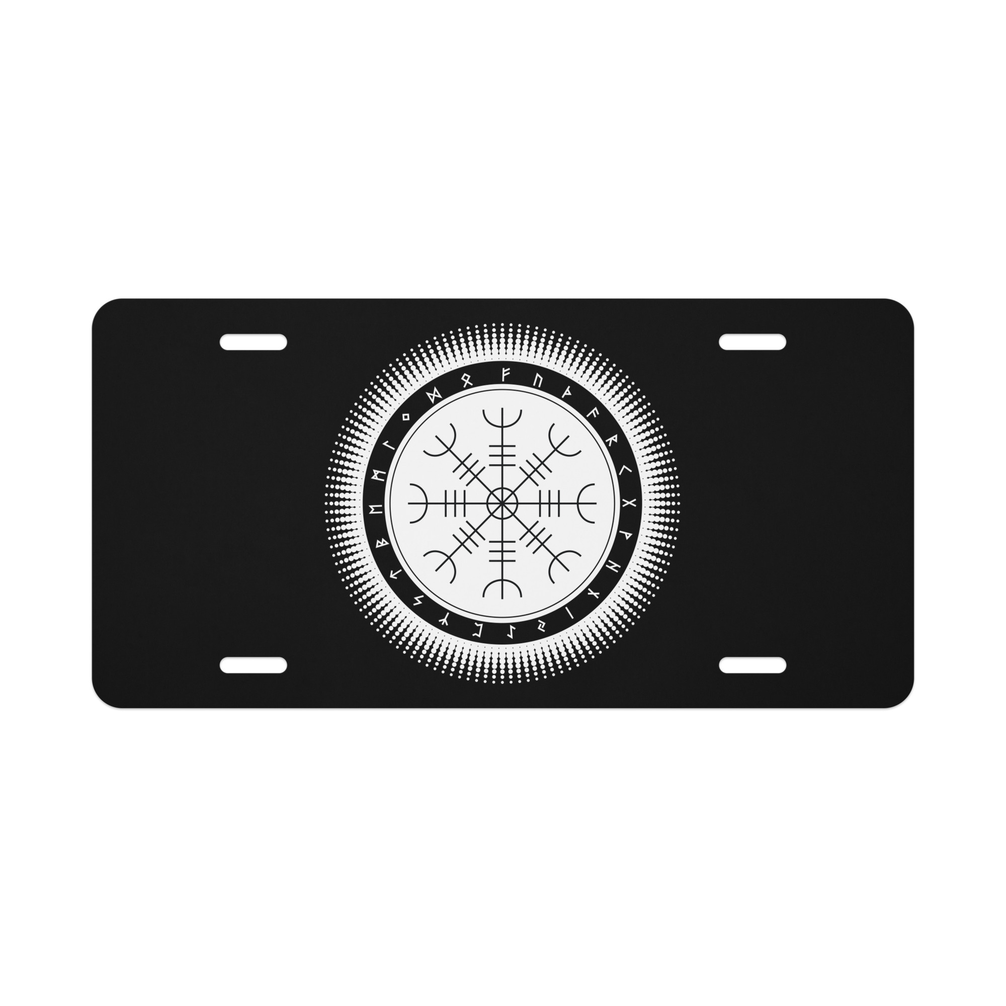 Aegishjalmr Halftone Vanity License Plate by Wayuką́