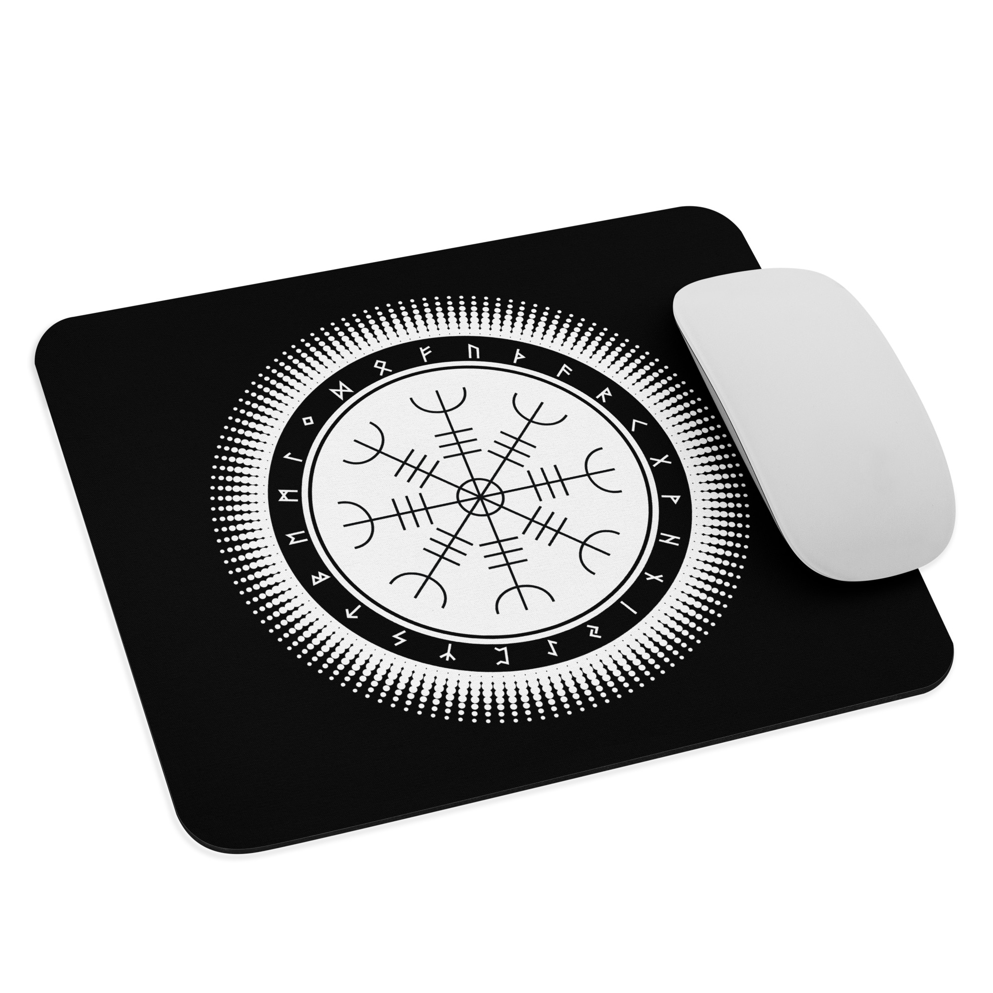 Aegishjalmr Halftone Mouse Pad by Wayuką́