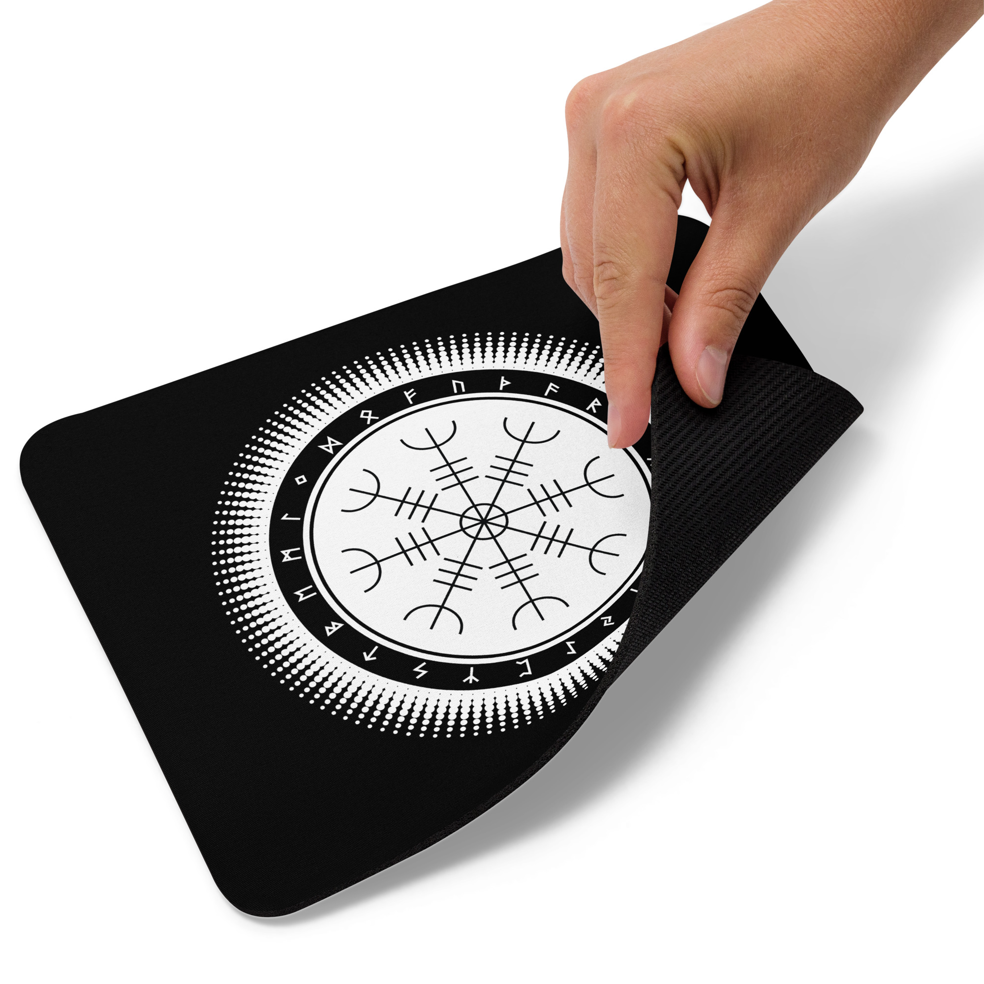 Aegishjalmr Halftone Mouse Pad by Wayuką́