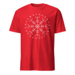 Aegishjalmr Runes Red Unisex T-shirt by Wayuką́