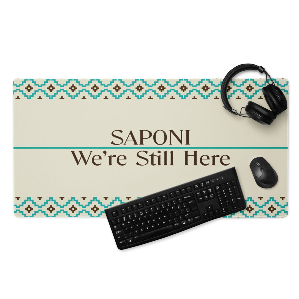 Saponi We're Still Here Desk Mat by Wayuką́