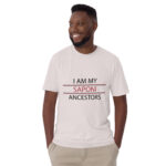 Saponi Ancestors Ice Grey Unisex T-shirt by Wayuką́