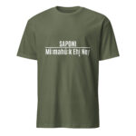 Saponi Mi:mahú:k Ehį Ney Military Green Unisex T-shirt by Wayuką́