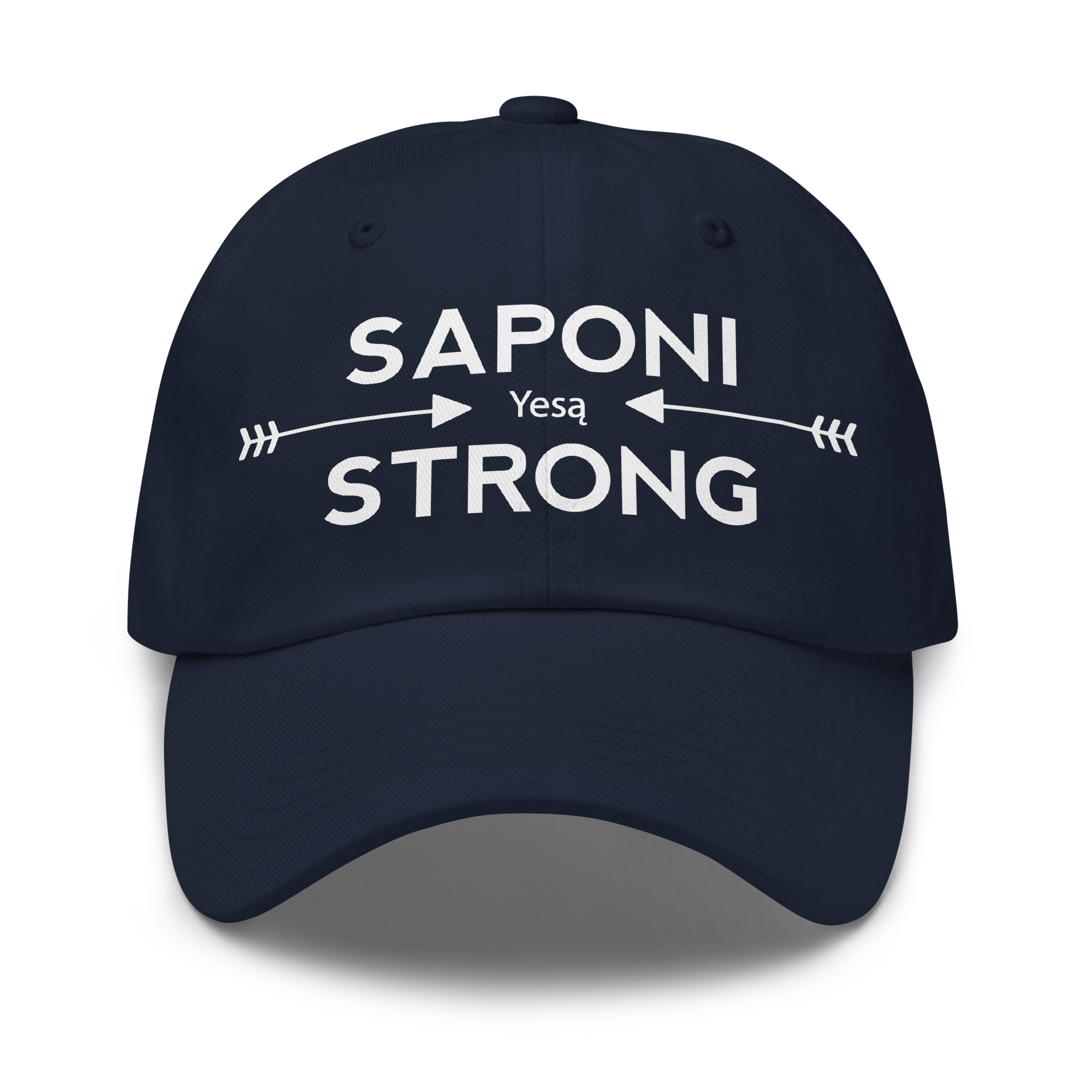 Saponi Strong Arrows Navy Dad Hat by Wayuką́